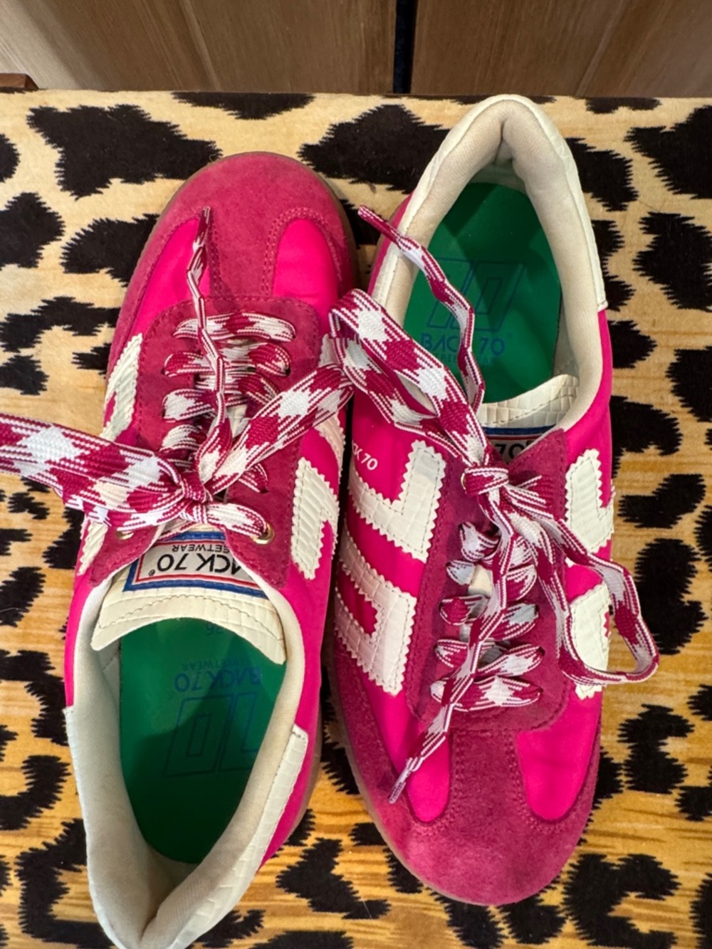 Pink Athletic Sneakers with White Accents - Picture 5 of 7